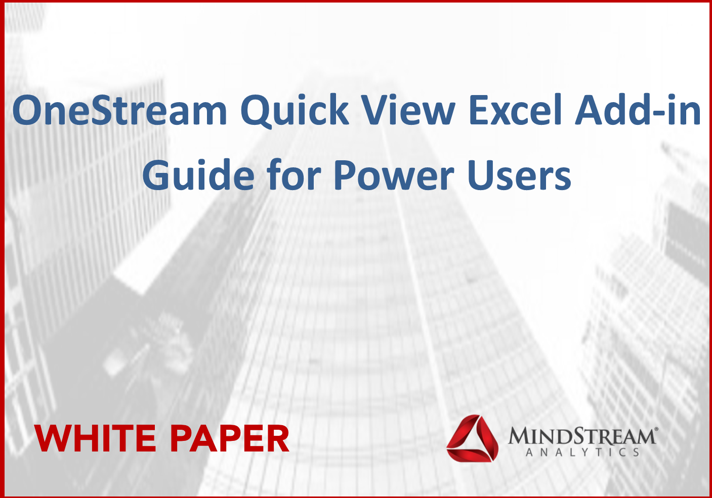 OneStream Excel Add In